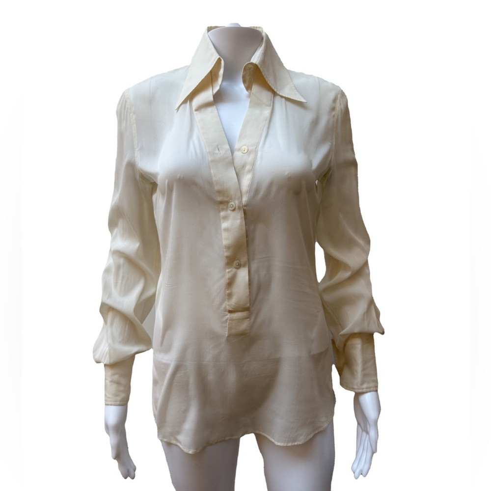 Dolce & Gabbana Cream Silk Blouse | Size 40